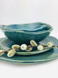 ABSTRACT DINNERWARE COLLECTION ready to ship  in 'Laguna Blue' - 24 Pieces / 6 Place Settings
