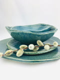 ABSTRACT DINNERWARE COLLECTION ready to ship  in 'Laguna Blue' - 24 Pieces / 6 Place Settings