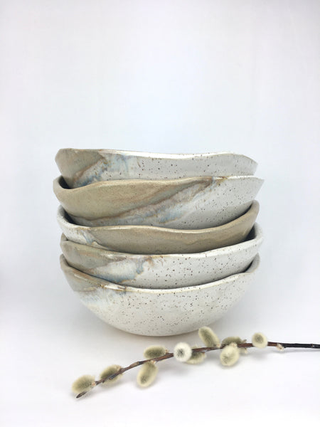 7x4" Abstract Bowls in 'Frost'